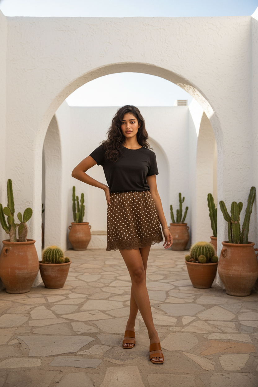 Haddy Polka Dot Mini Skirt