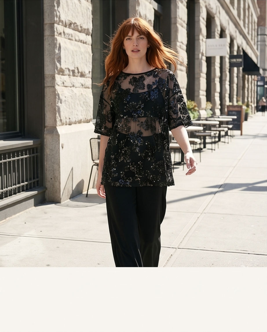 Alya Floral Sequin Top
