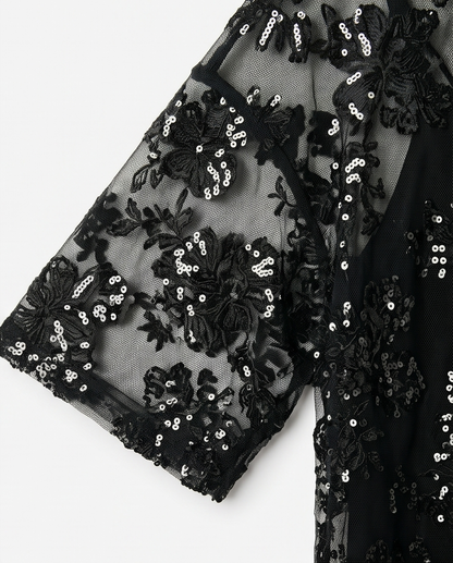 Alya Floral Sequin Top