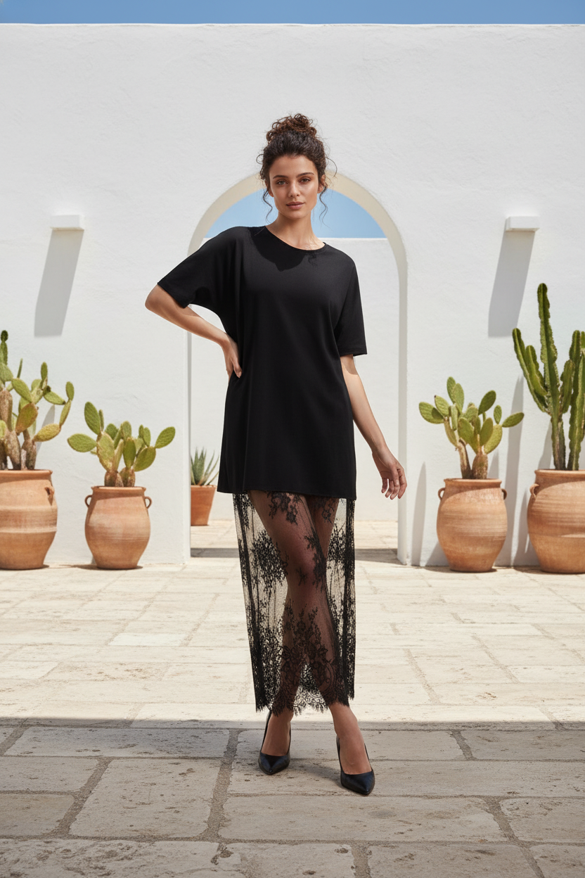 Elsie Lace Shirt Dress